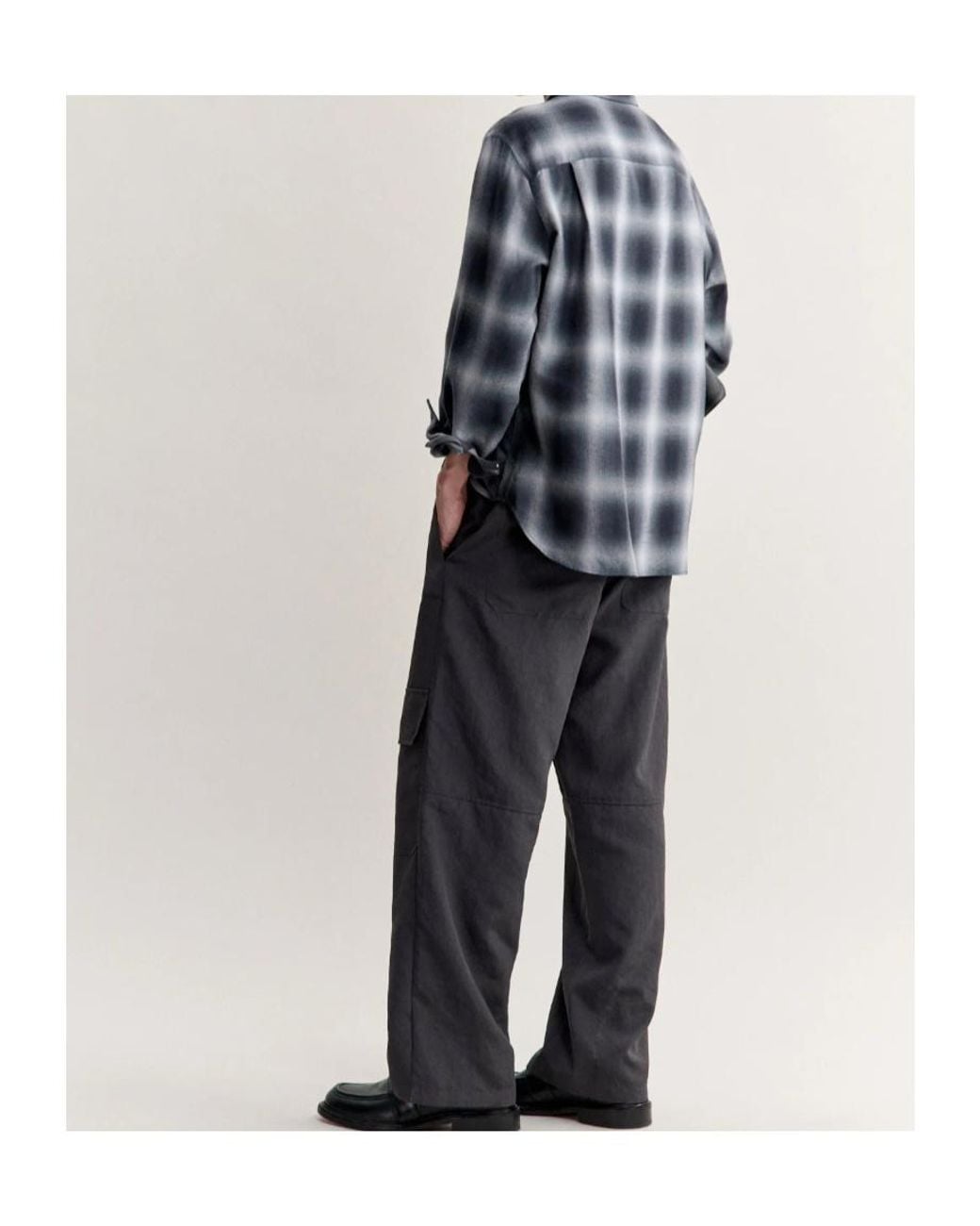 Maison Kitsuné Gray Gradient Check Casual Shirt for men