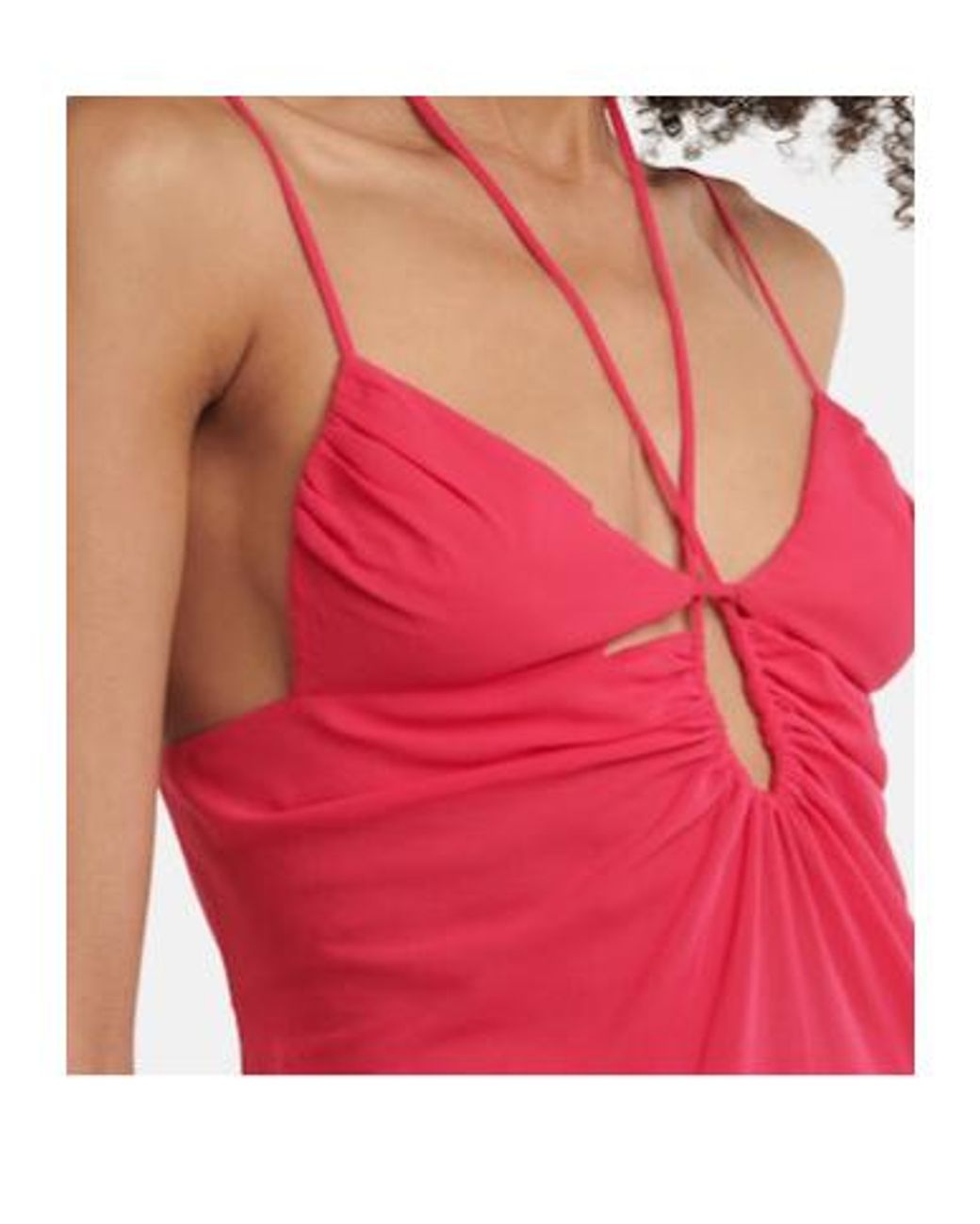 Nensi Dojaka Red Cutout Halterneck Maxi Dress