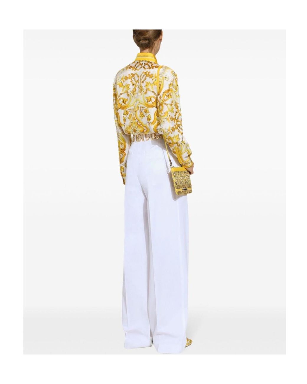 Dolce & Gabbana White Flared Poplin Pants