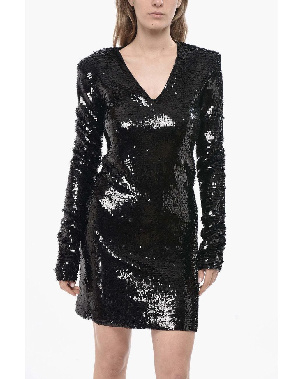 Max Mara Black Pineta V-Neck Dress