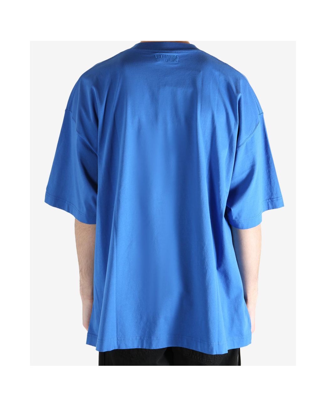 Vetements Blue Printed Crewneck T-Shirt for men