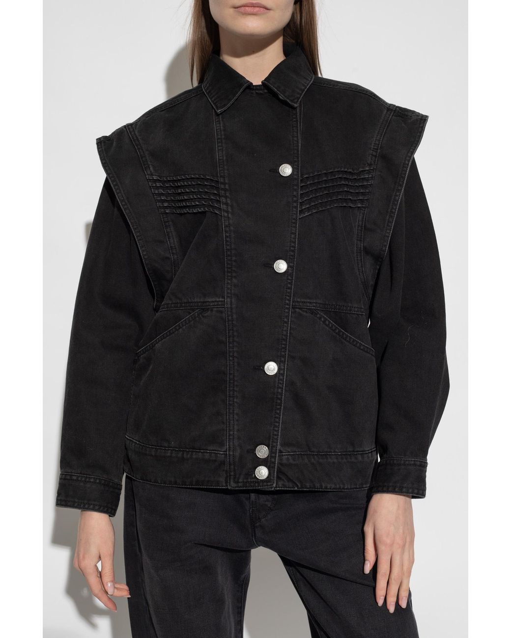 Isabel Marant Blue Harmon Button-Up Jacket