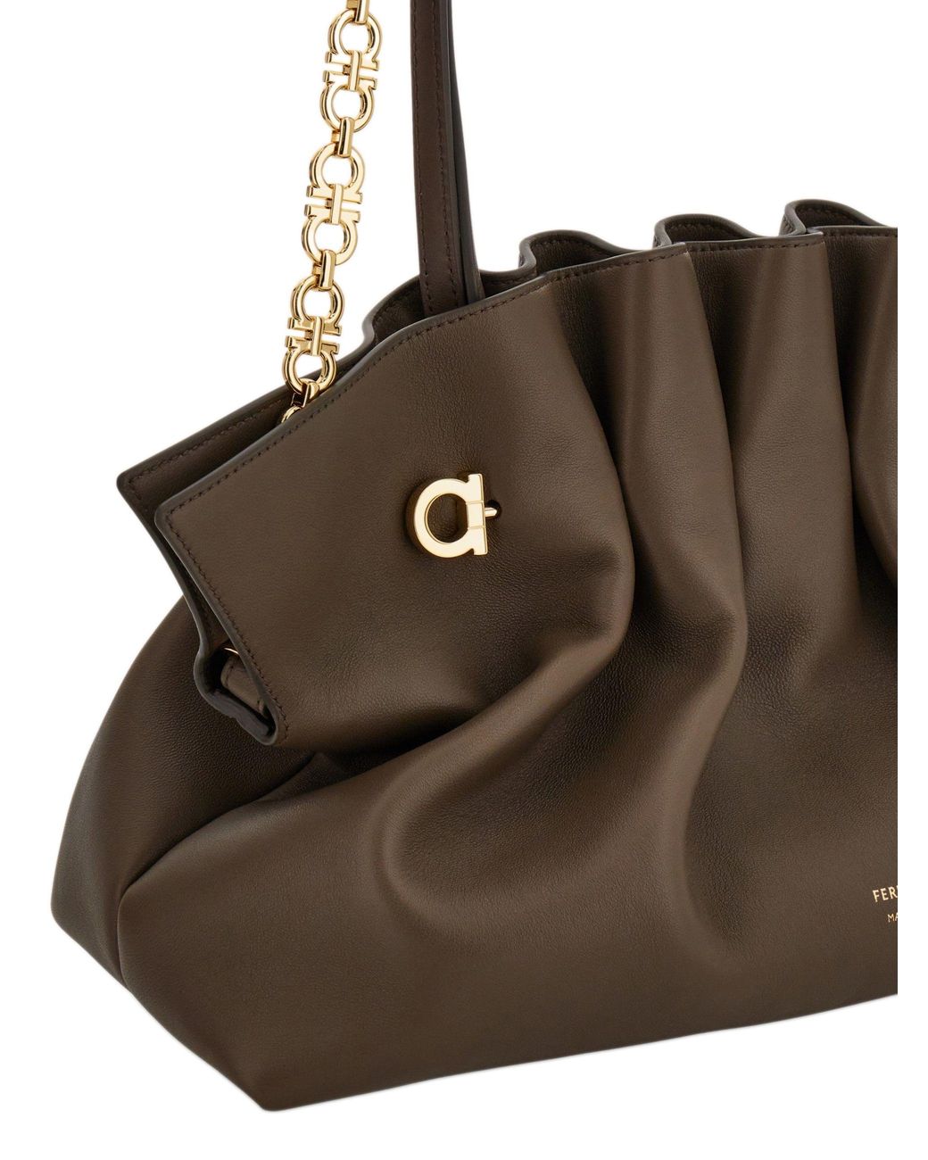 Ferragamo Brown Soft Hand Bag