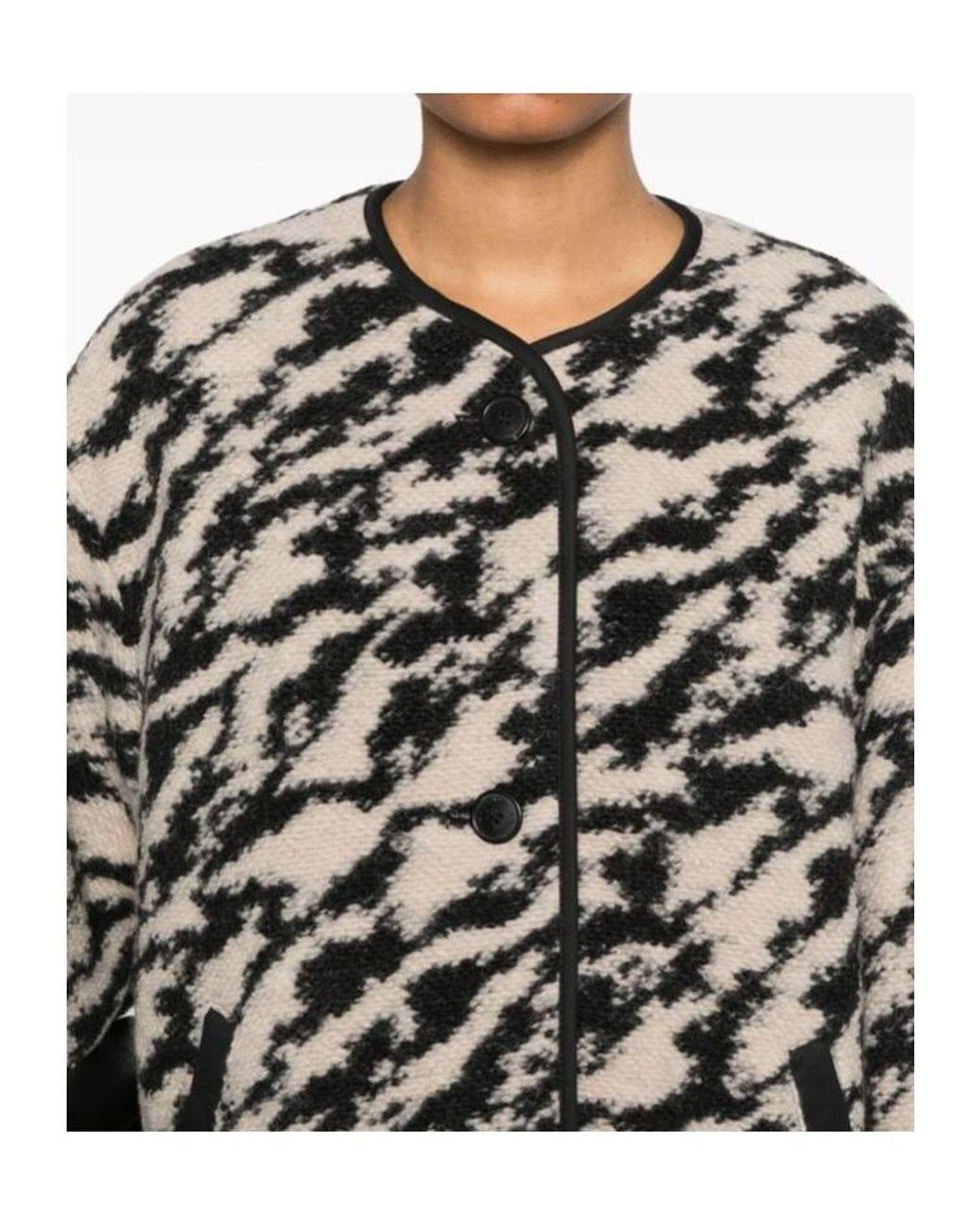 Isabel Marant Black Isabel Marant Étoile Himala Zebra-Printed Button-Up Jacket