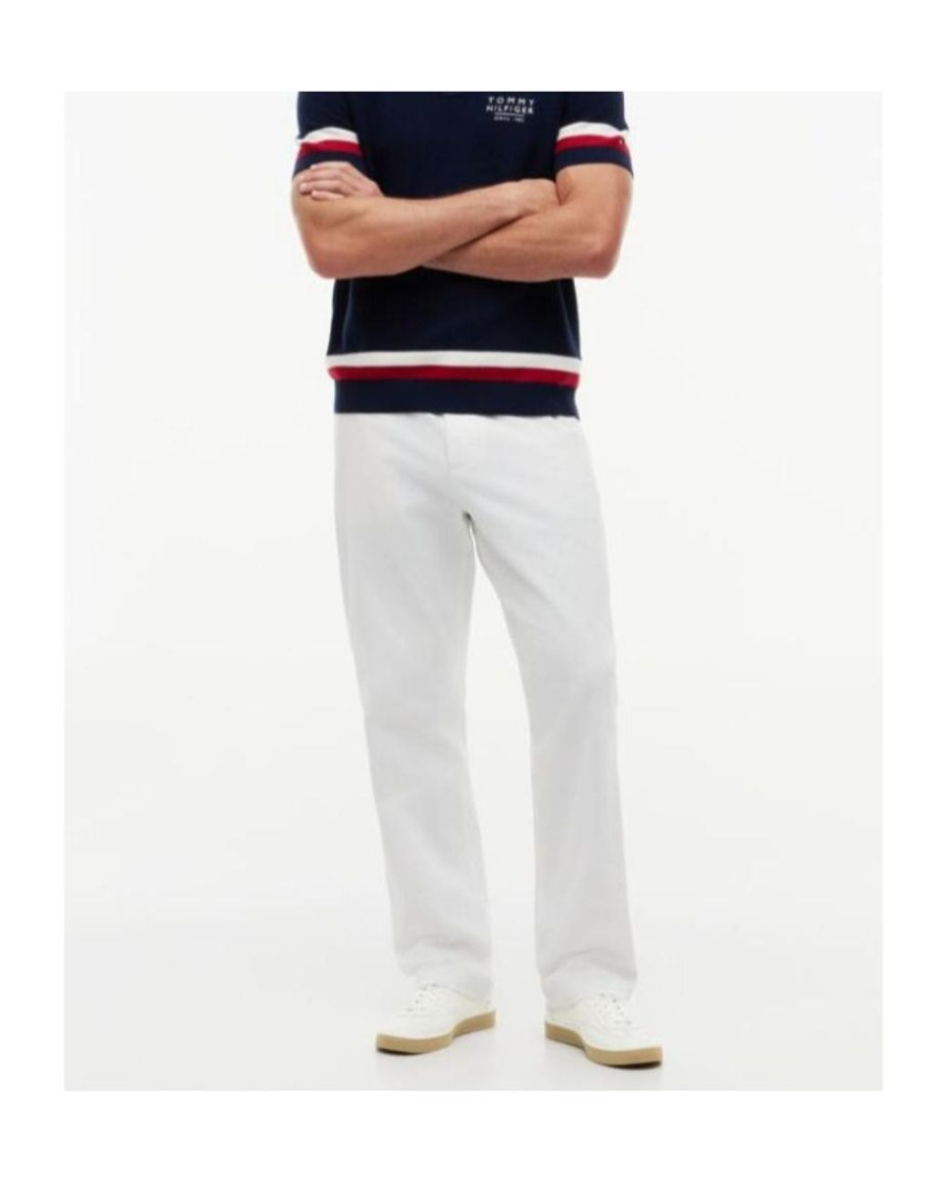 Tommy Hilfiger White Textured Low-Top Sneakers for men