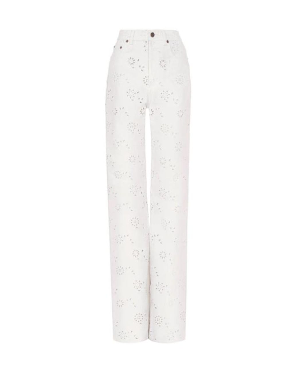 Chloé White Chloé Embroidered Cropped Jeans