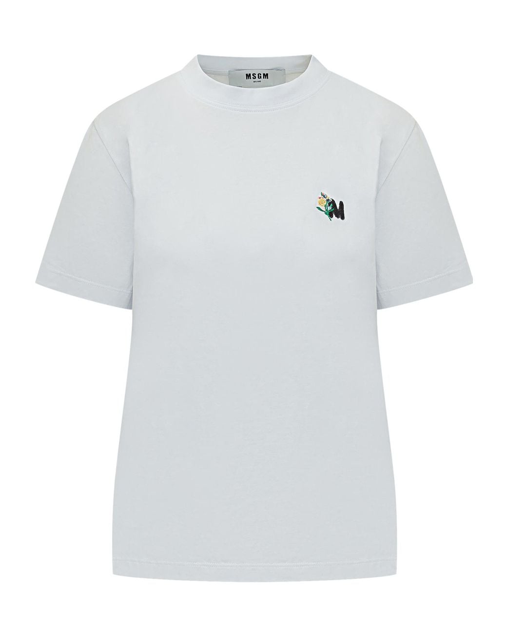 MSGM White Short-Sleeved Crewneck T-Shirt