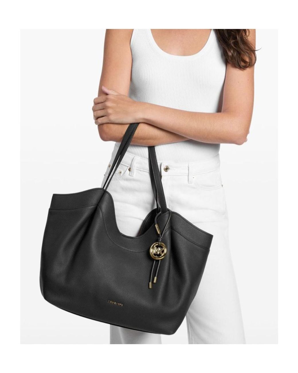Michael Kors Black Michael Magnetic Closure Tote Bag