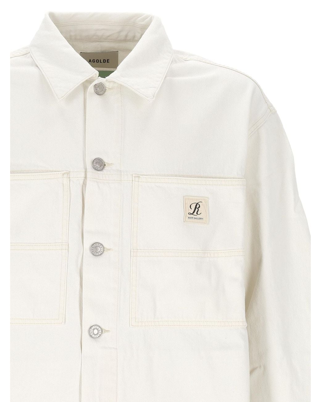 Agolde White Button-Up Jacket for men
