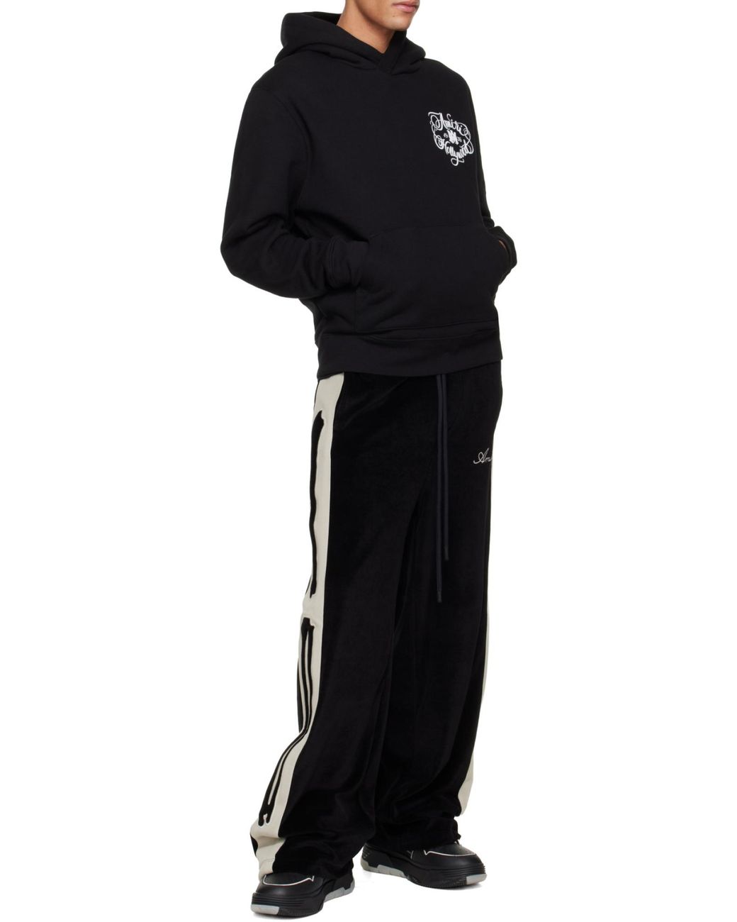 Amiri Black Bones Drawstring Track Pants for men