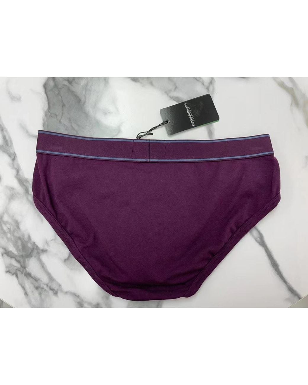 Emporio Armani Purple Logo Triangle Briefs for men