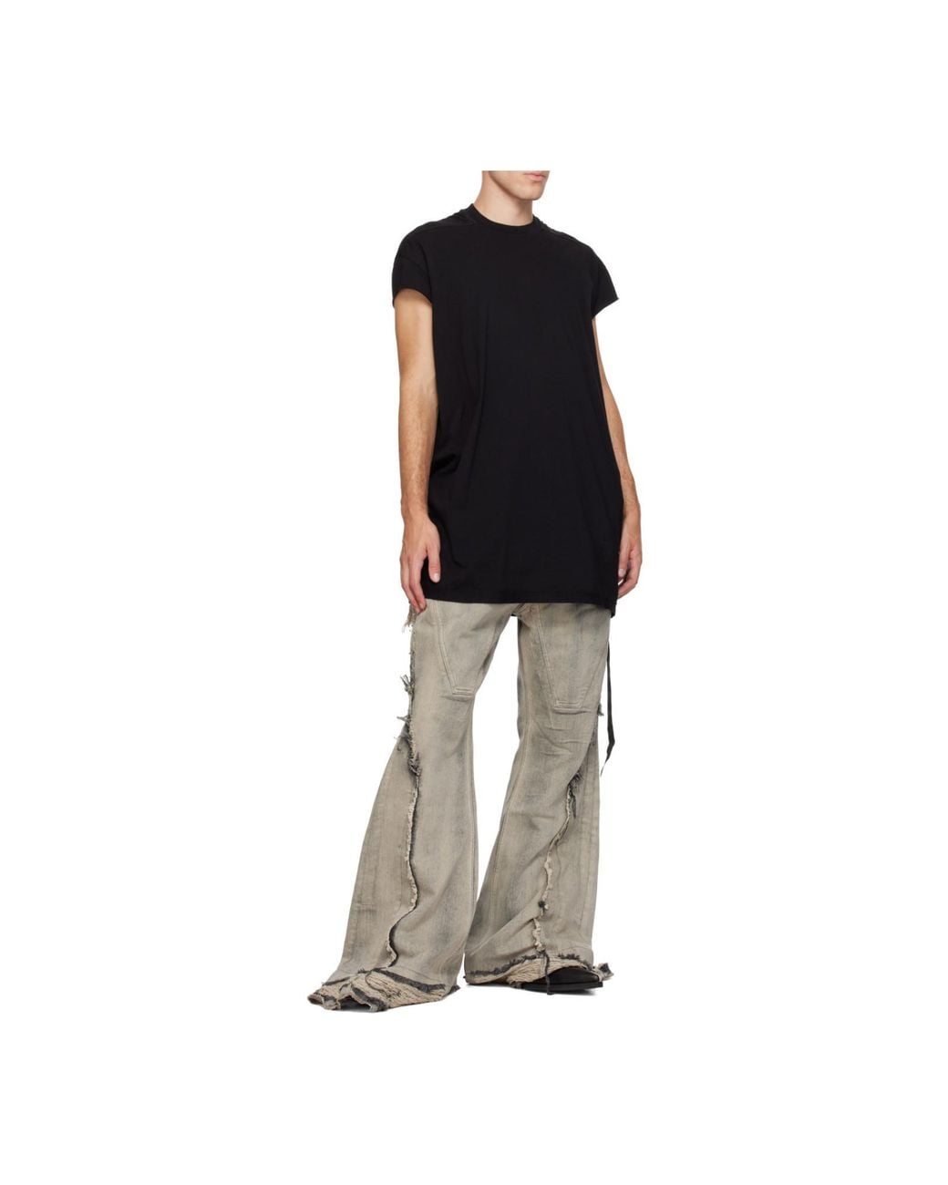 Rick Owens Black Longline T-Shirt for men