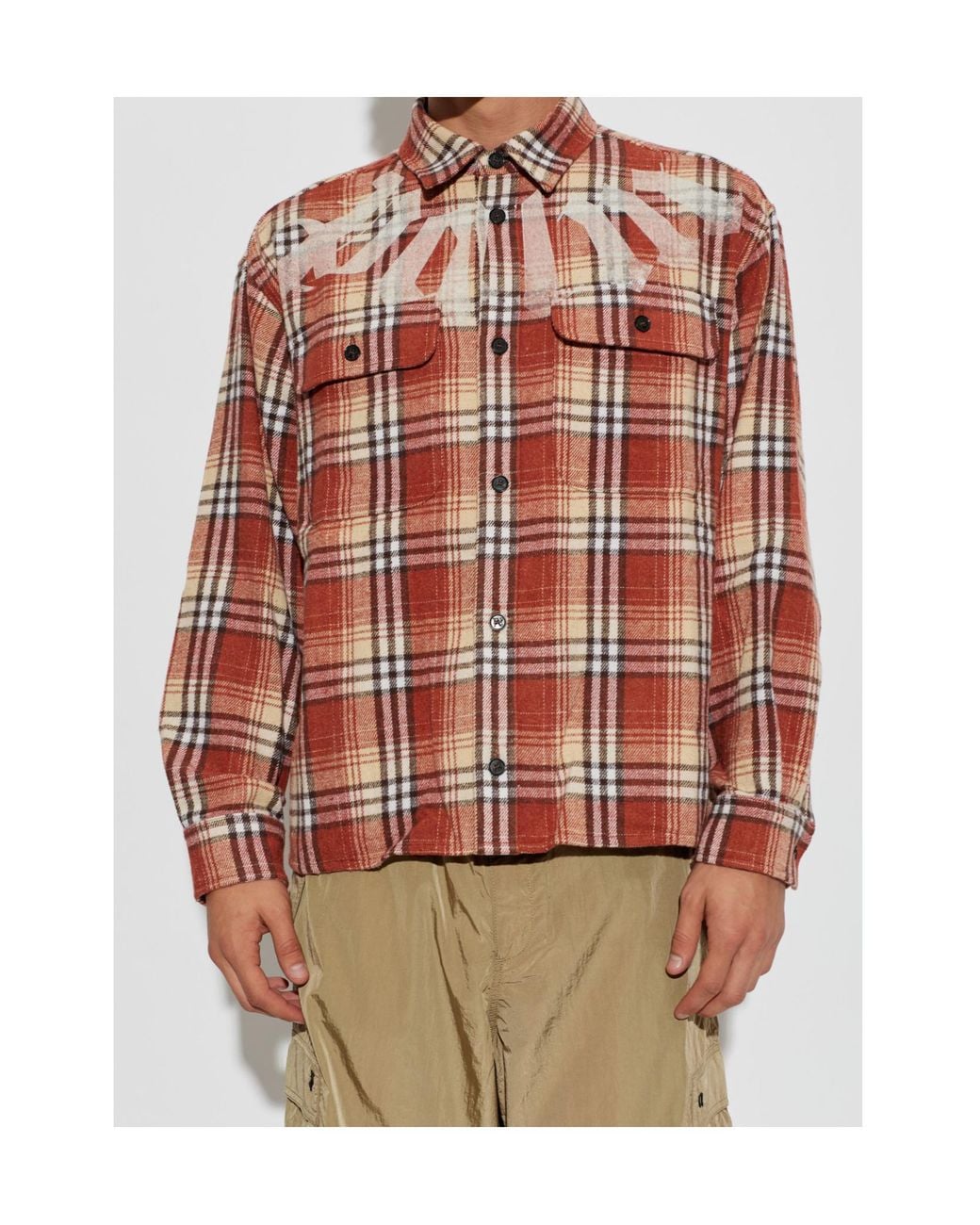 Palm Angels Red Long-Sleeved Shirt for men