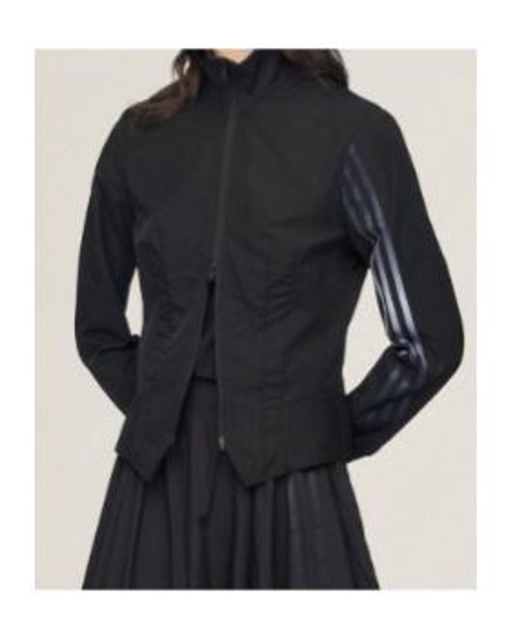Y-3 Black Logo Stripe Zip-Up Jacket