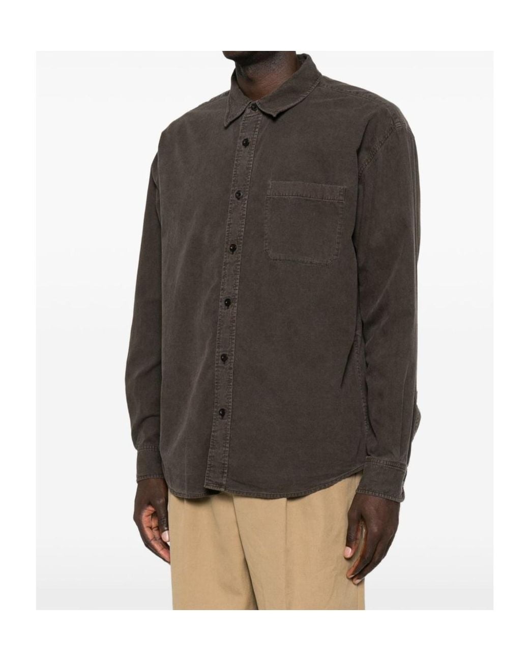 The Row Gray Oversized Button-Up Shirt for men