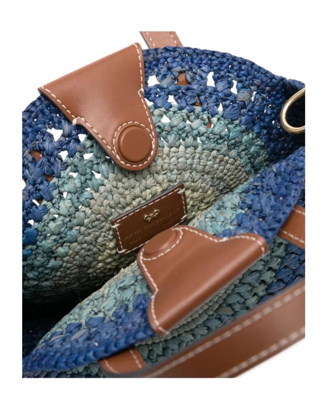 Anya Hindmarch Blue Woven Shoulder Bag