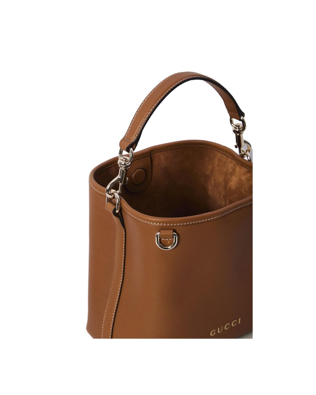 Gucci Brown Gg Emblem Mini Bucket Bag