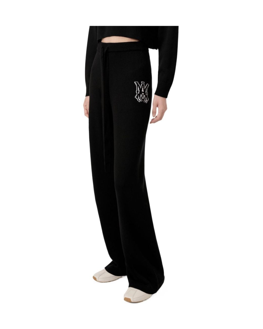 Amiri Black Logo Knit Wide-Leg Knitted Trousers