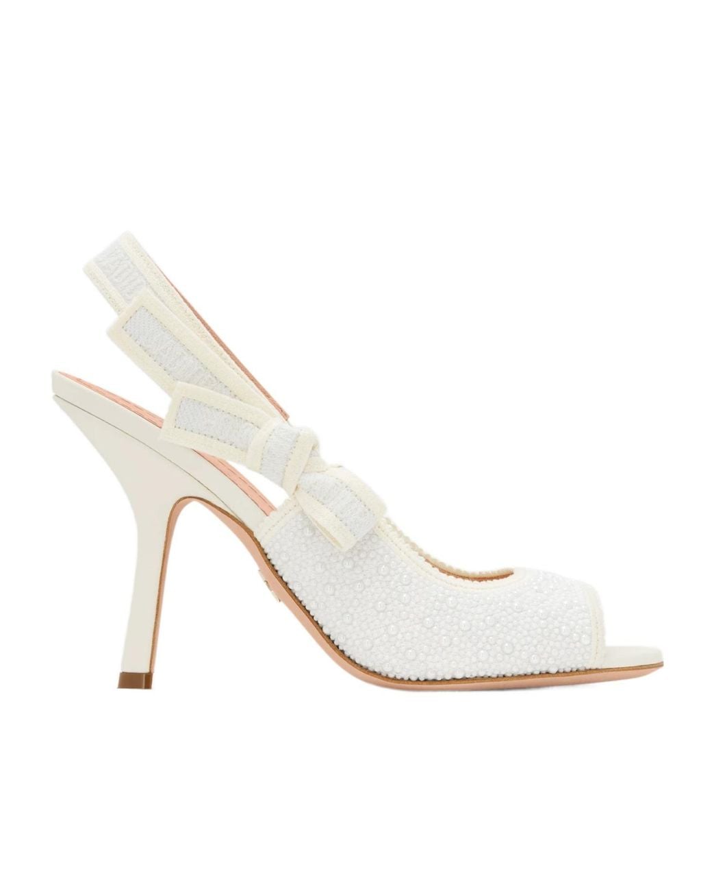 Dior White J'A Heeled Slingback Sandal