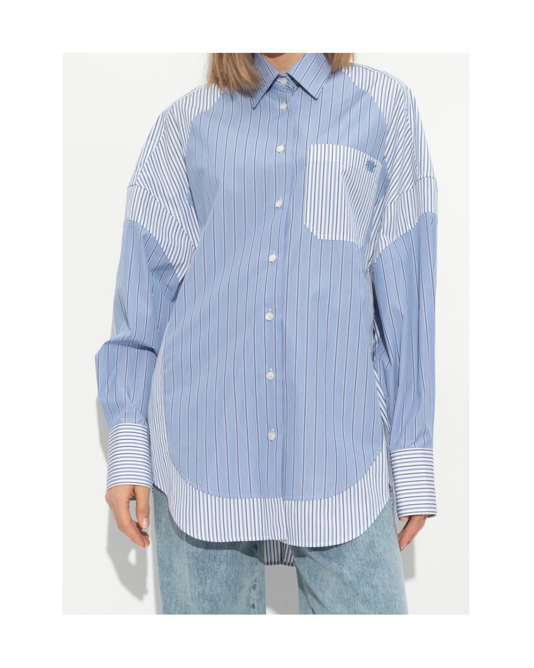 Stella McCartney Blue Striped Boyfriend Shirt