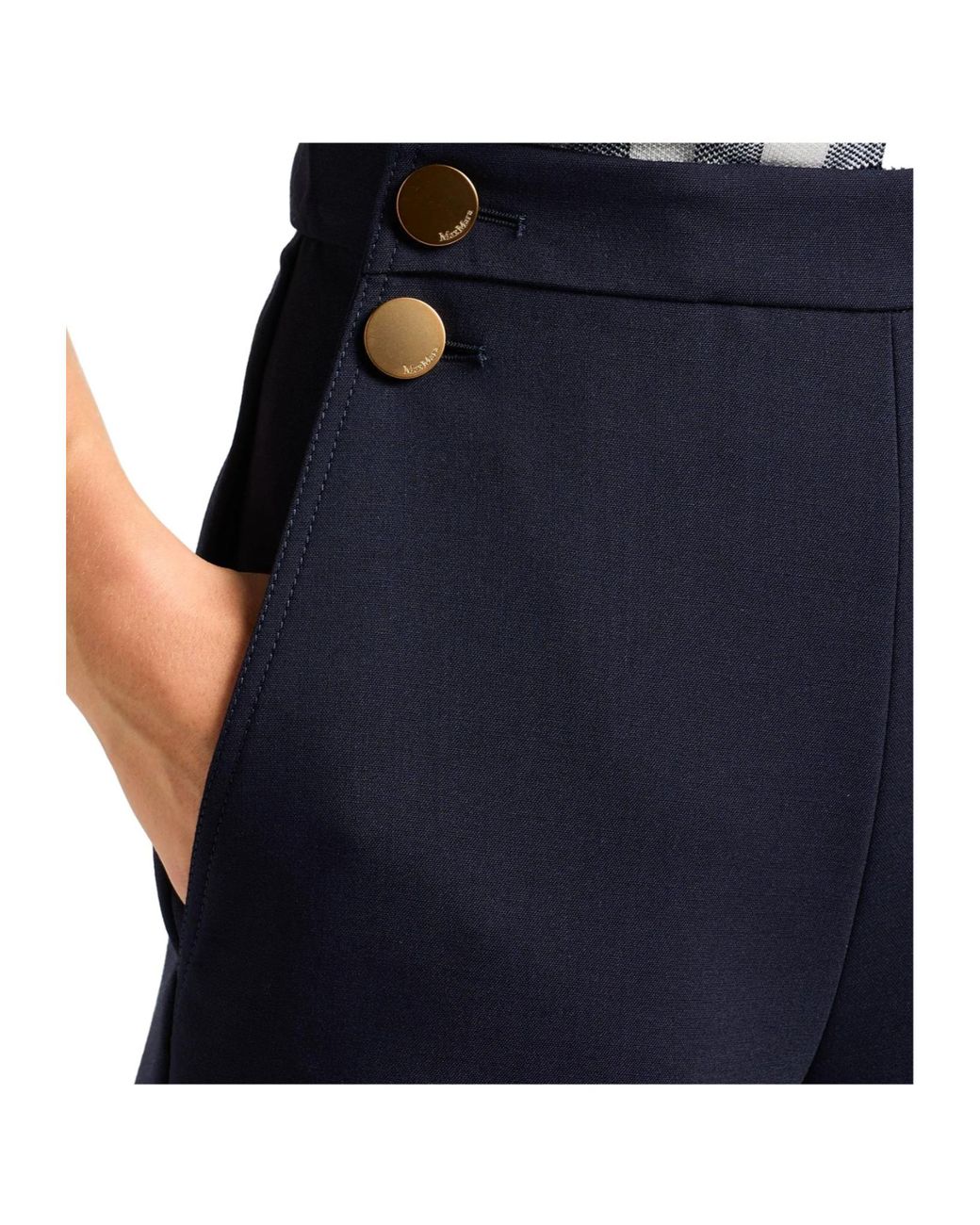 Max Mara Blue Minimalist Loose-Fit Trousers