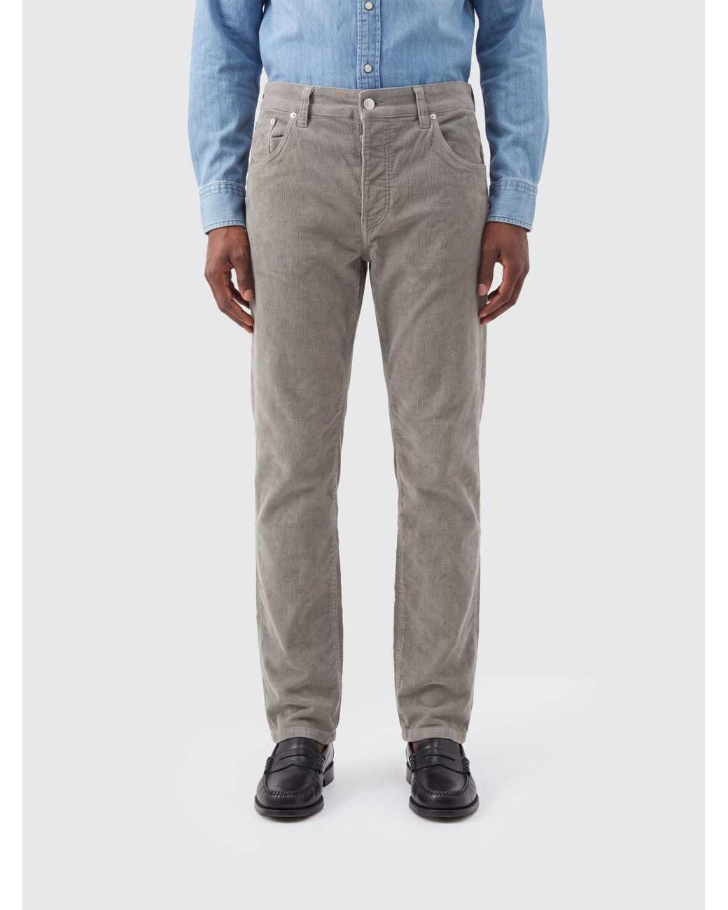 Pt Pantaloni Gray Pt Torino Corduroy Five-Pocket Pants for men