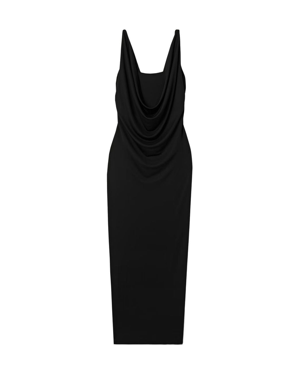Kallmeyer Black Draped Stretch-Jersey Midi Dress