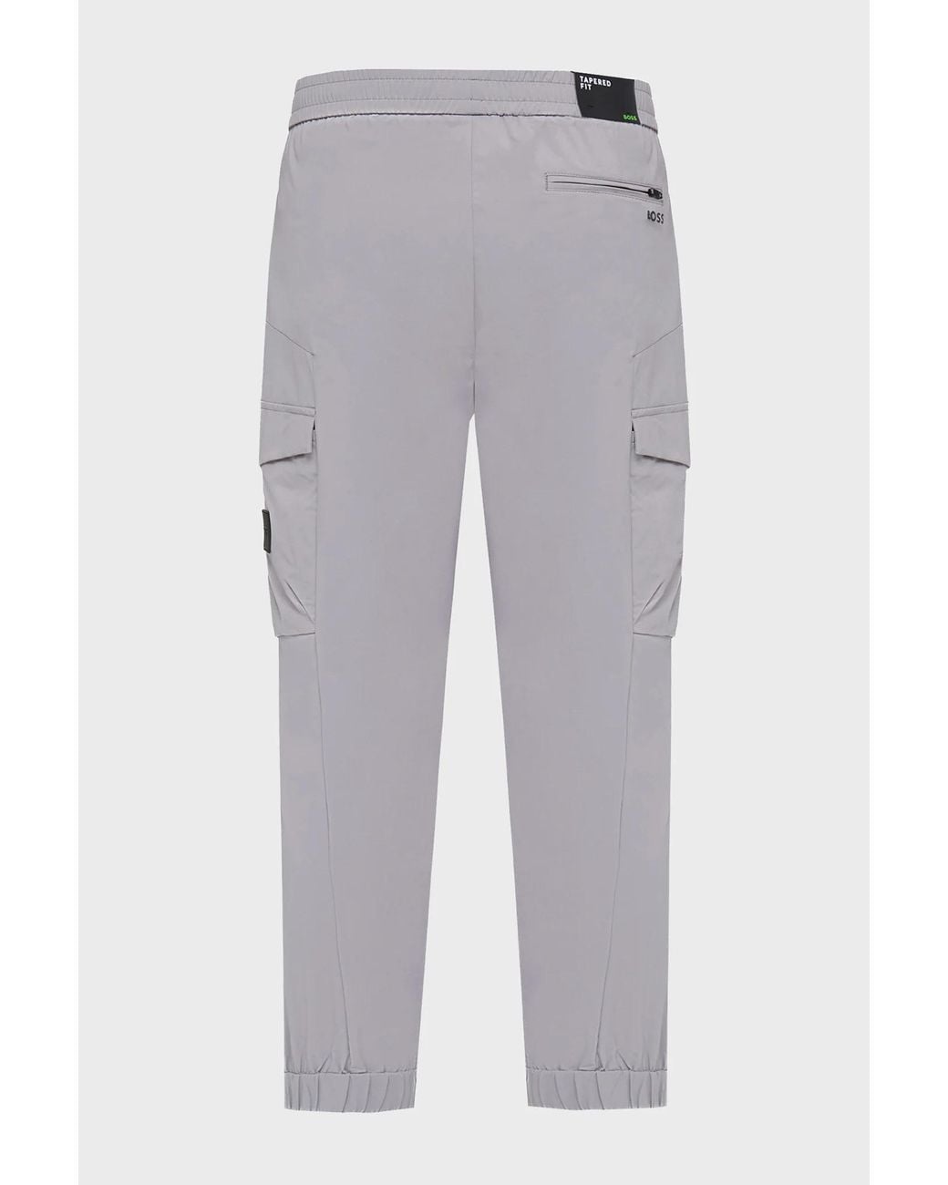 Boss Gray Boss Drawstring Tapered-Fit Pants for men