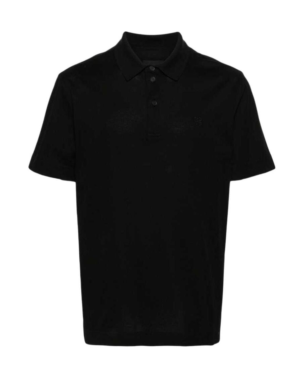 Givenchy Black 4G Embroidered Short-Sleeved Polo Shirt for men