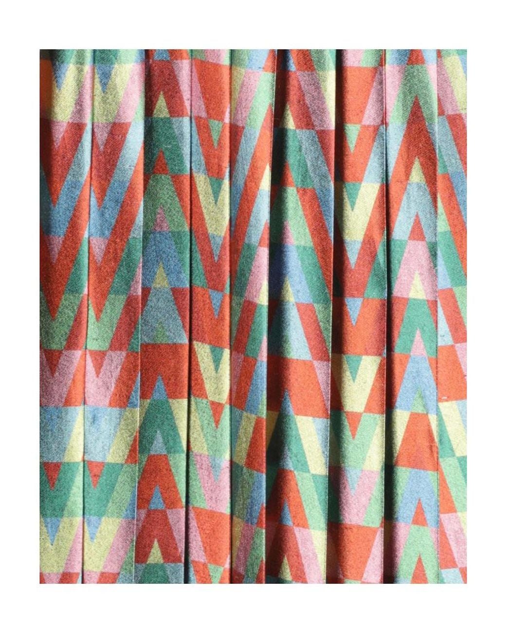 Valentino White V Pattern Pleated Skirt