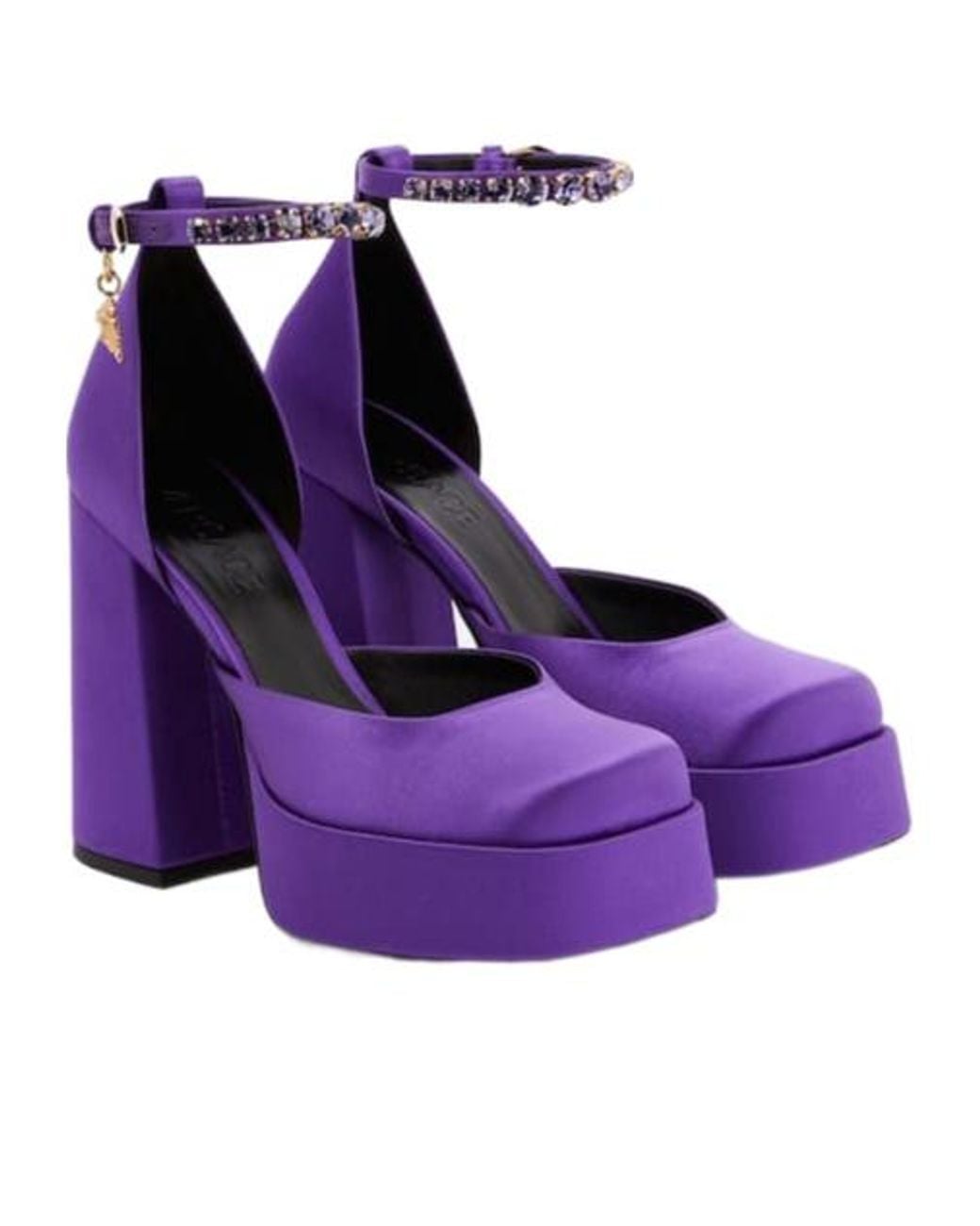 Versace Purple Medusa Aevitas Platform Heels