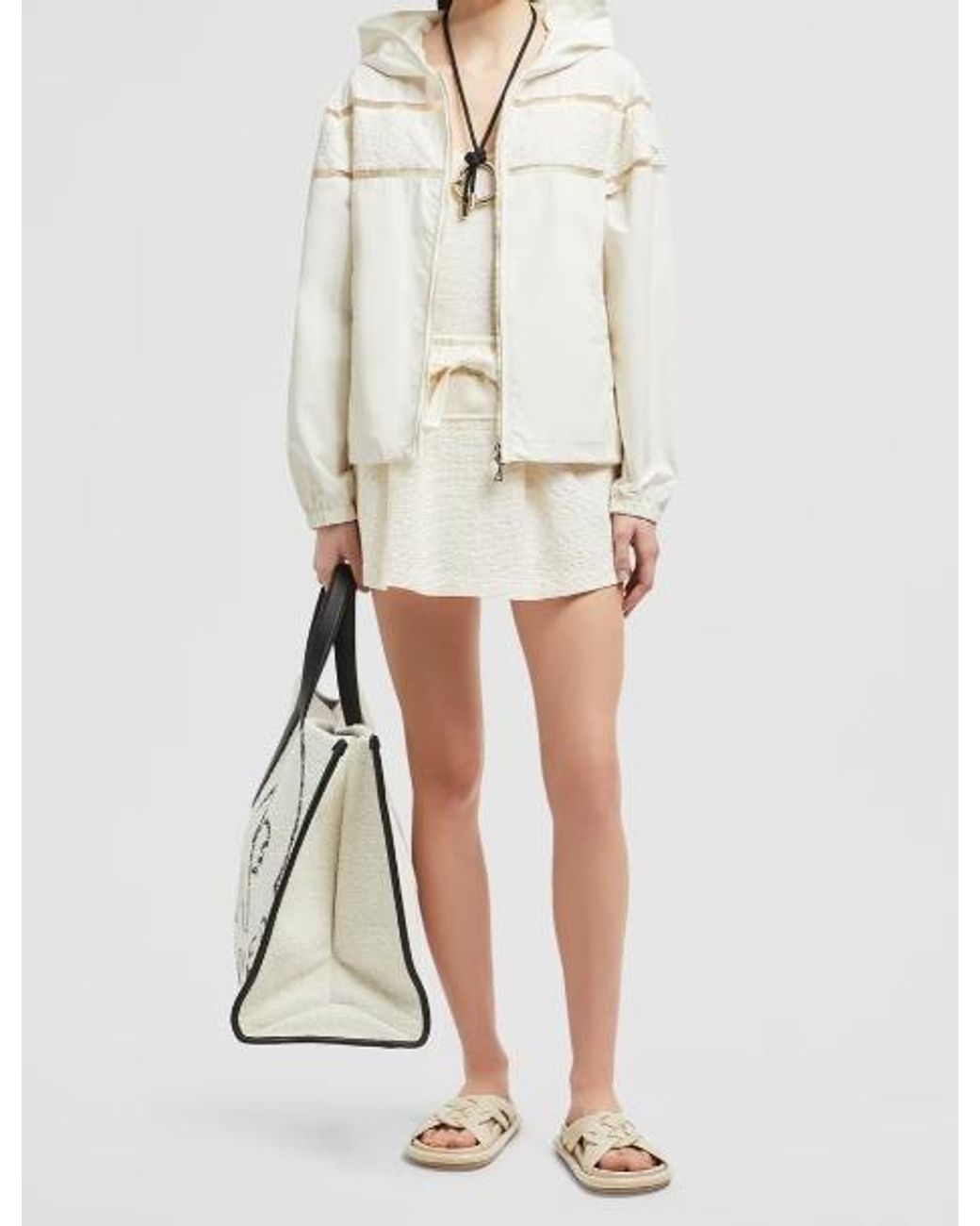 Moncler Natural Drawstring Mini Skirt
