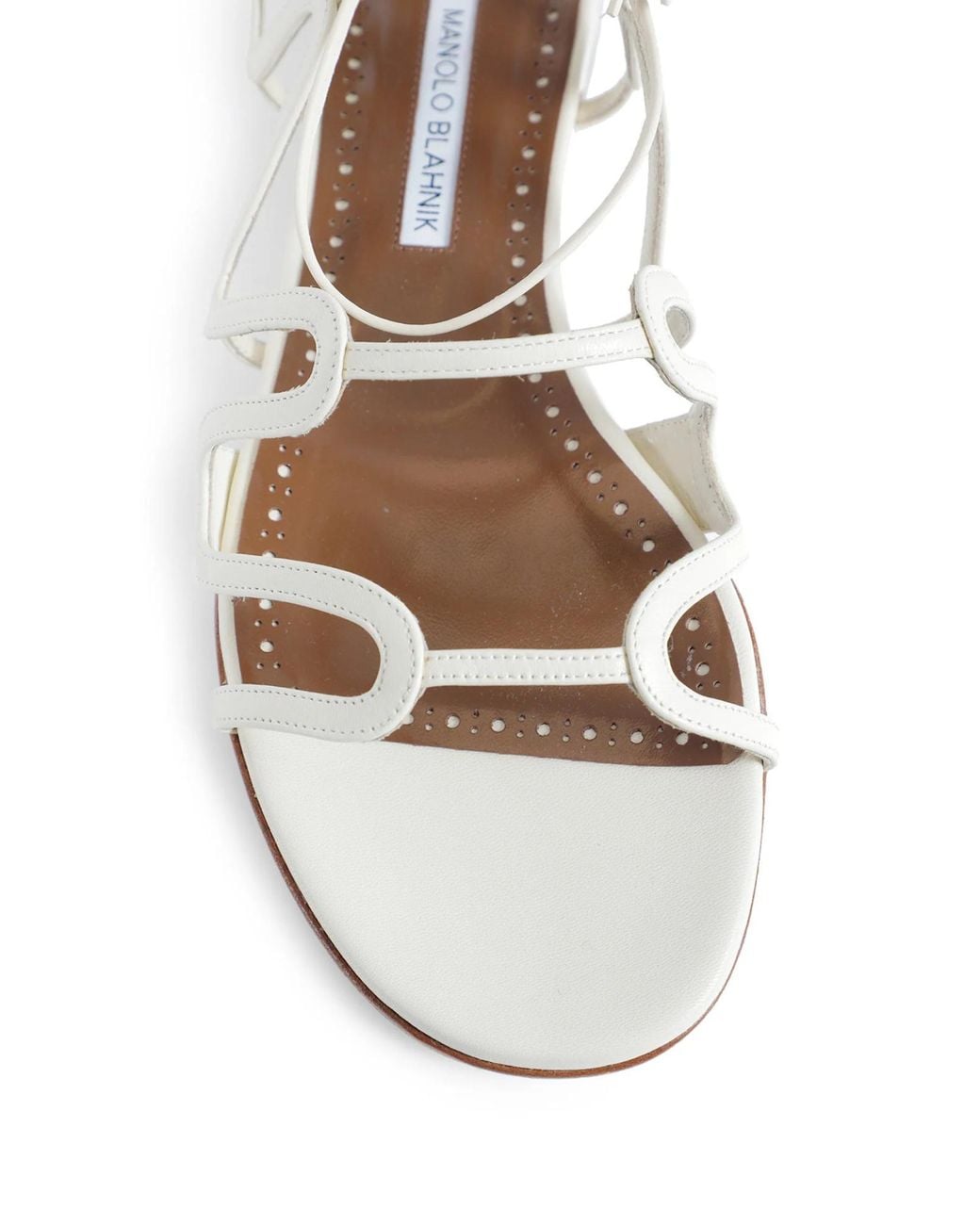 Manolo Blahnik White Fawdaflat Flat Sandals