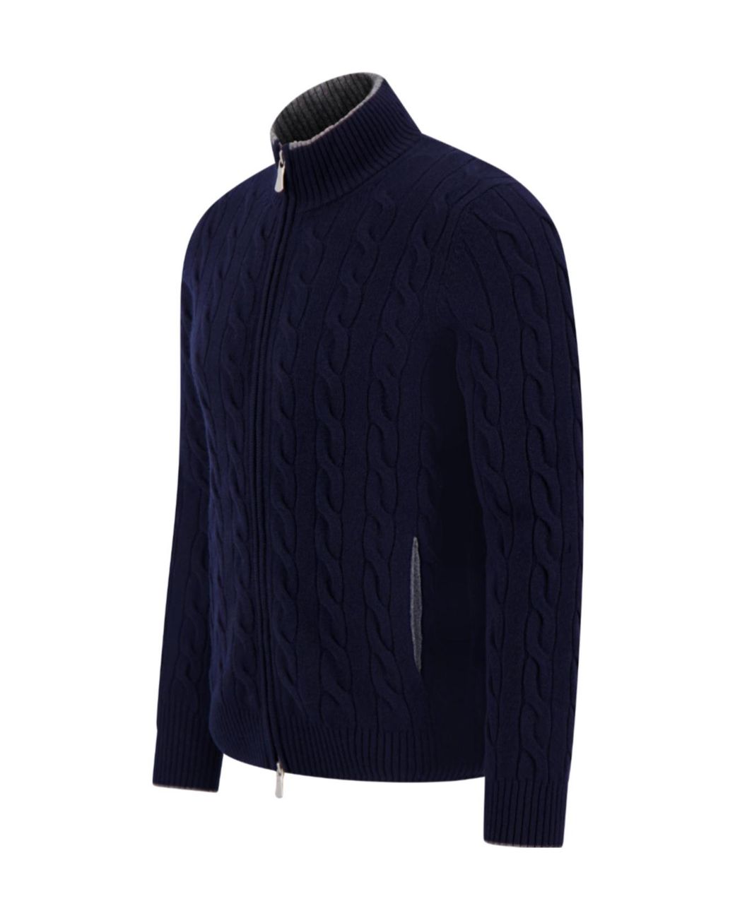 Gran Sasso Blue Zippered Knit Cardigan for men