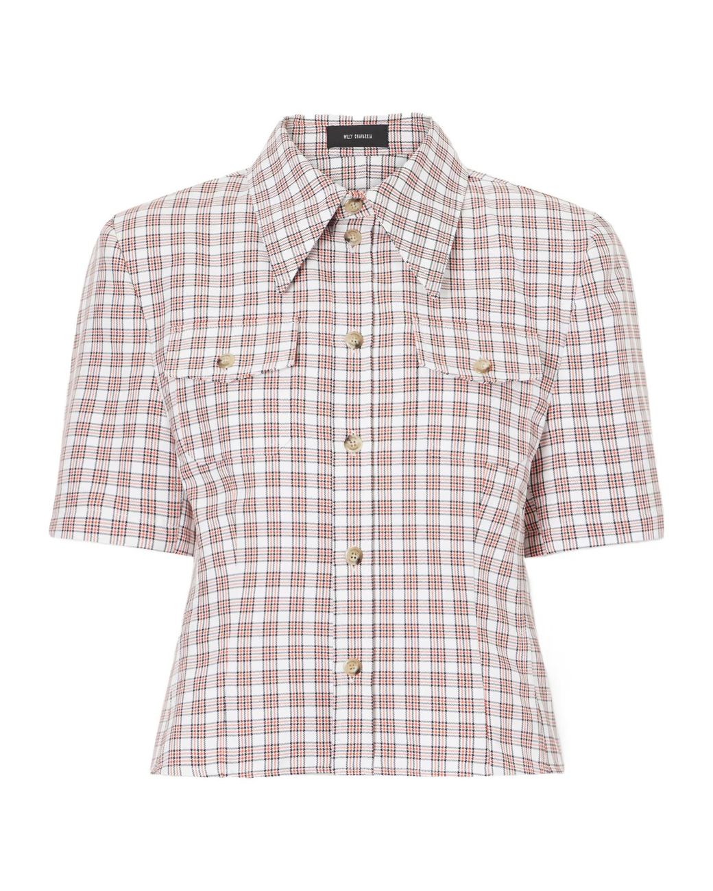 Willy Chavarria White Plaid Shirt