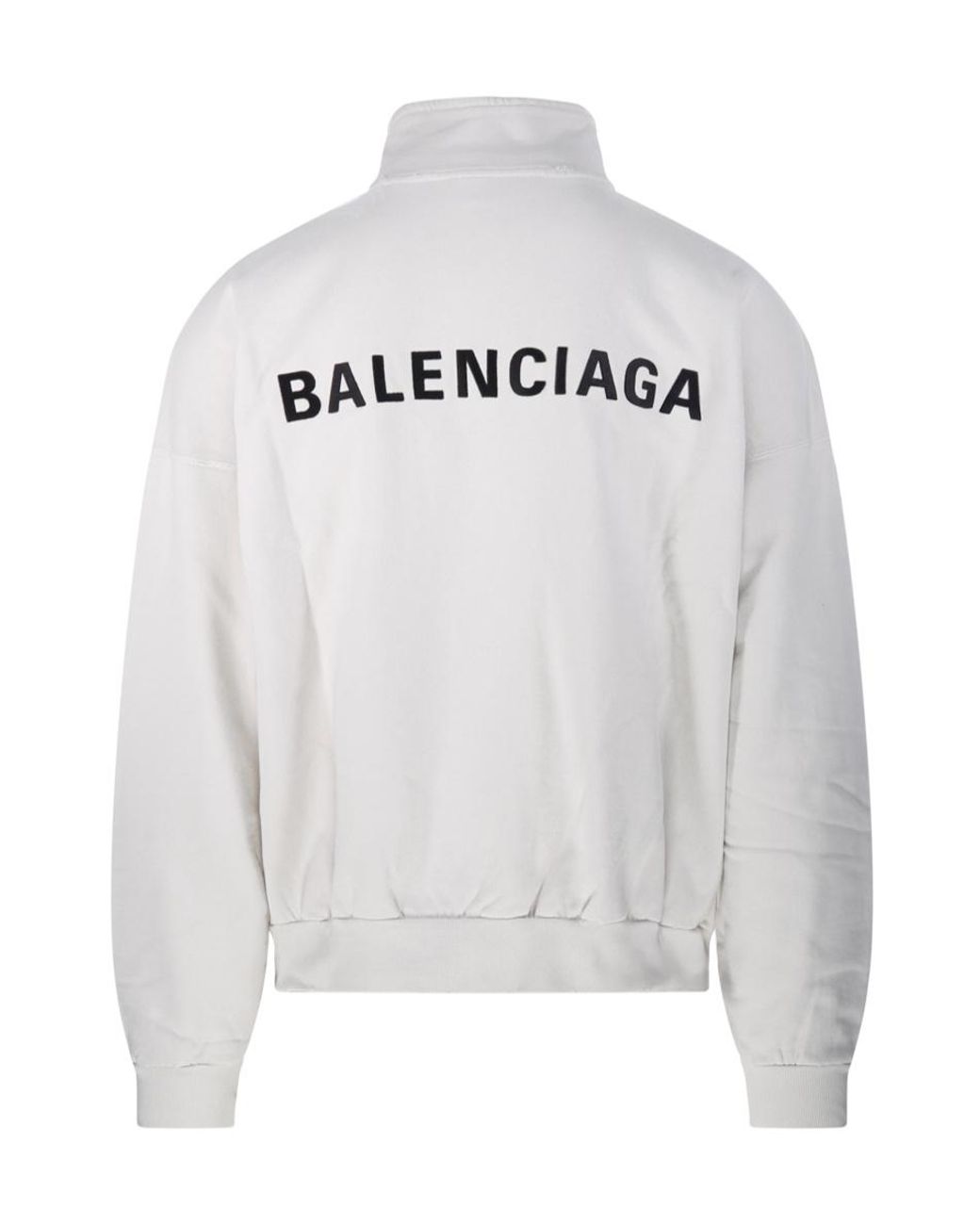 Balenciaga Gray Distressed High Neck Jacket for men