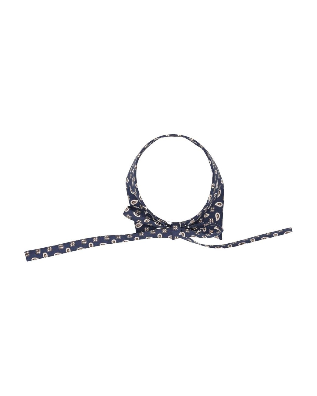 Max Mara White Printed Silk Collar