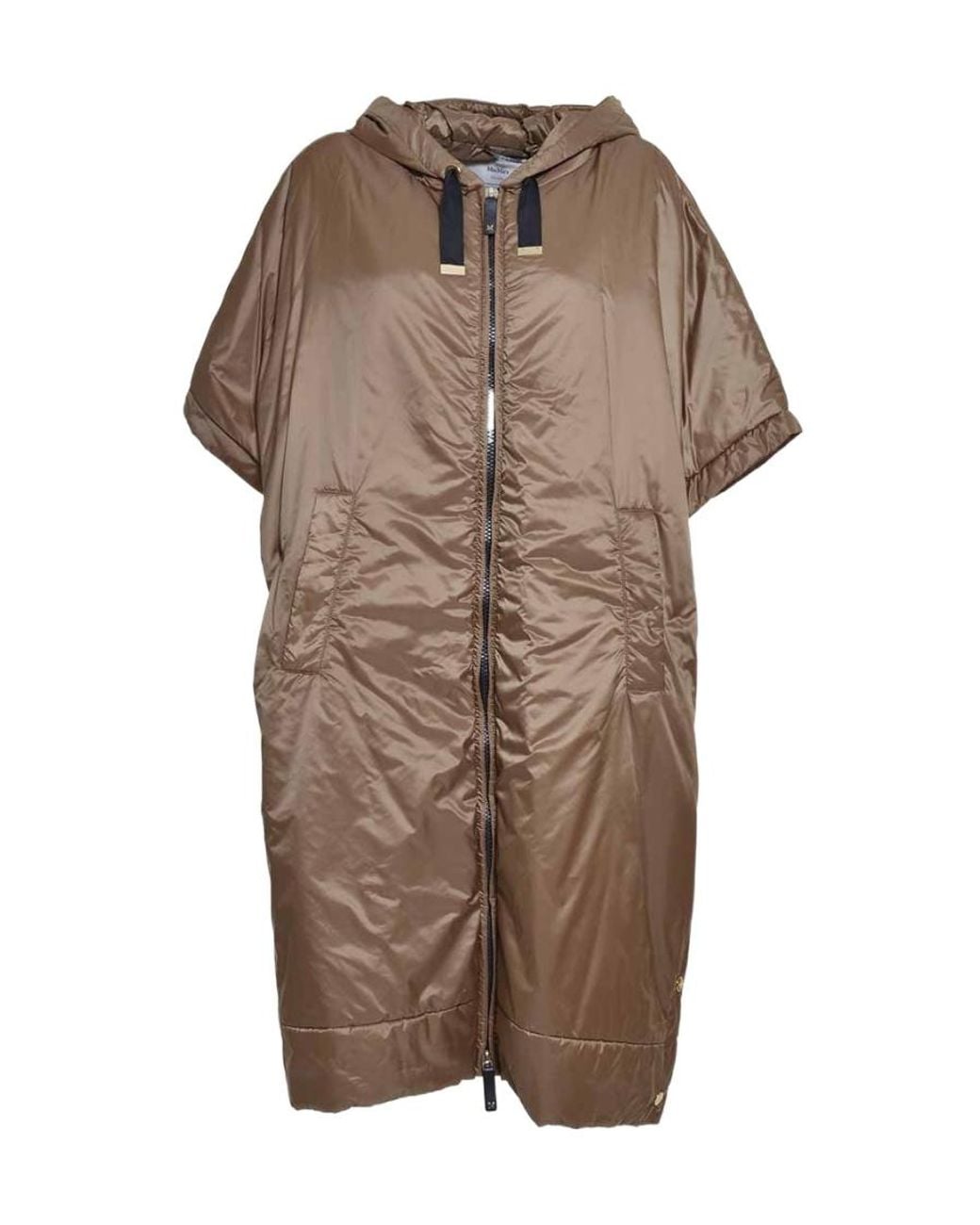Max Mara Brown The Cube Hooded Cape Jacket