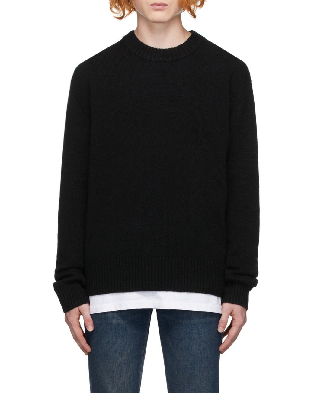 FRAME Black Cashmere Crew-Neck Sweater for men