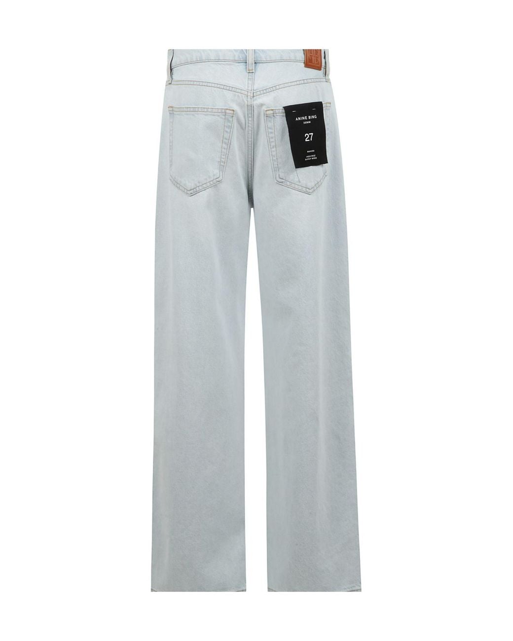 Anine Bing Gray Manon High Waist Wide-Leg Jeans