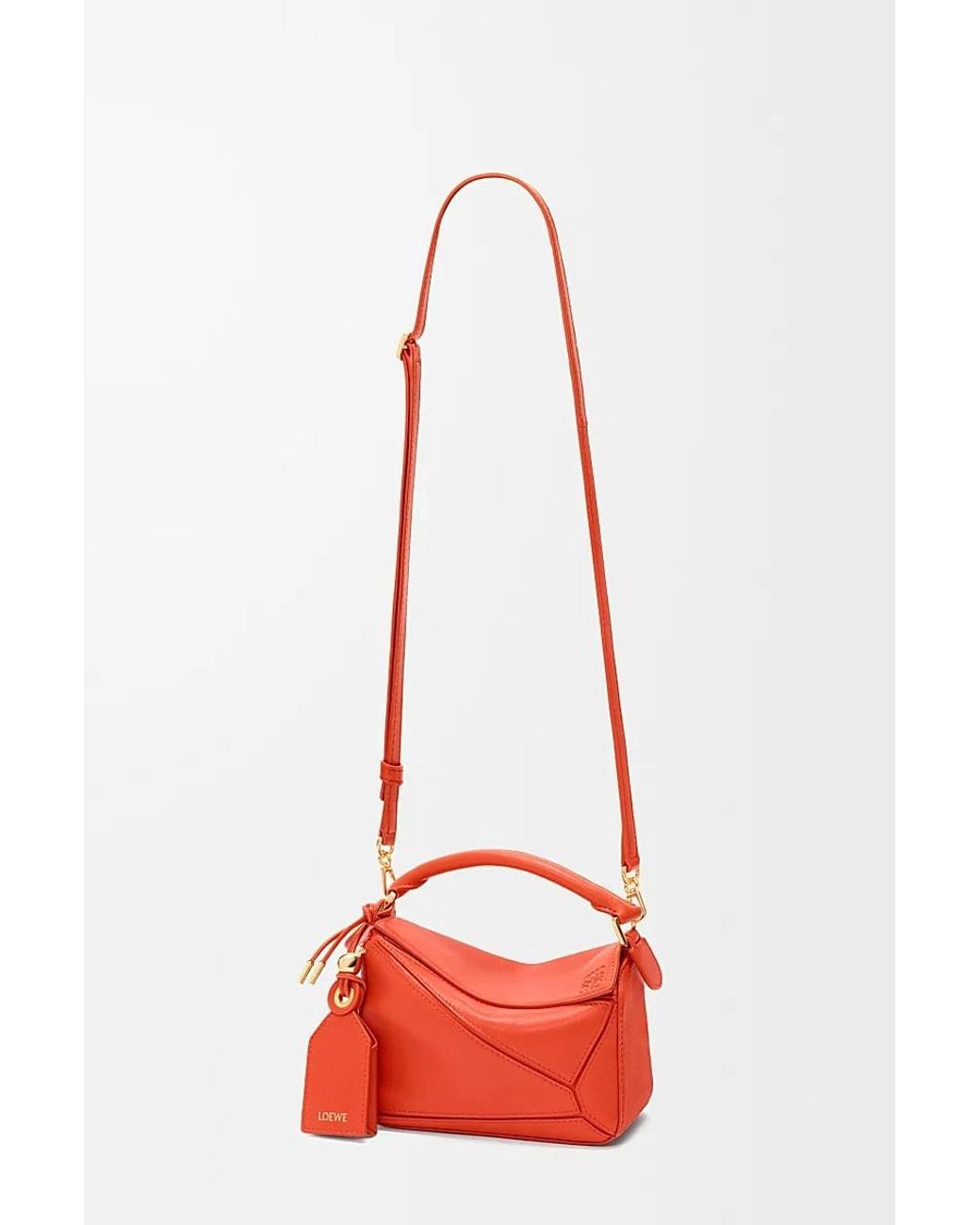 Loewe Red Featherlight Mini Puzzle Bag