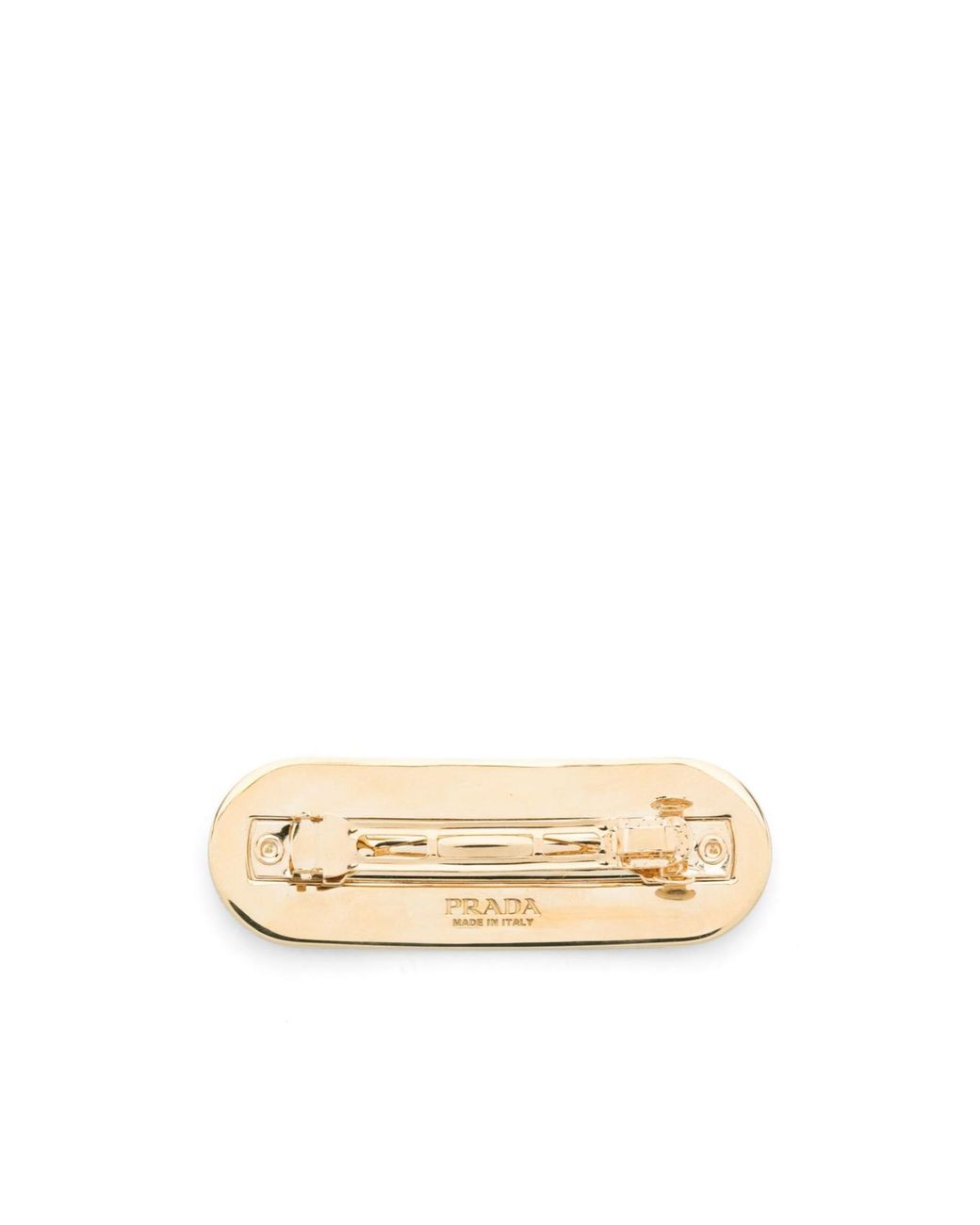 Prada White Logo-Print Hair Clip