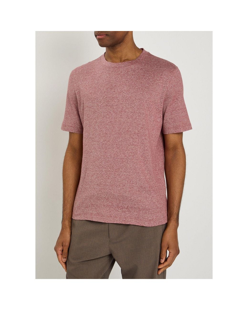 Brunello Cucinelli Pink Short-Sleeve Crew-Neck T-Shirt for men