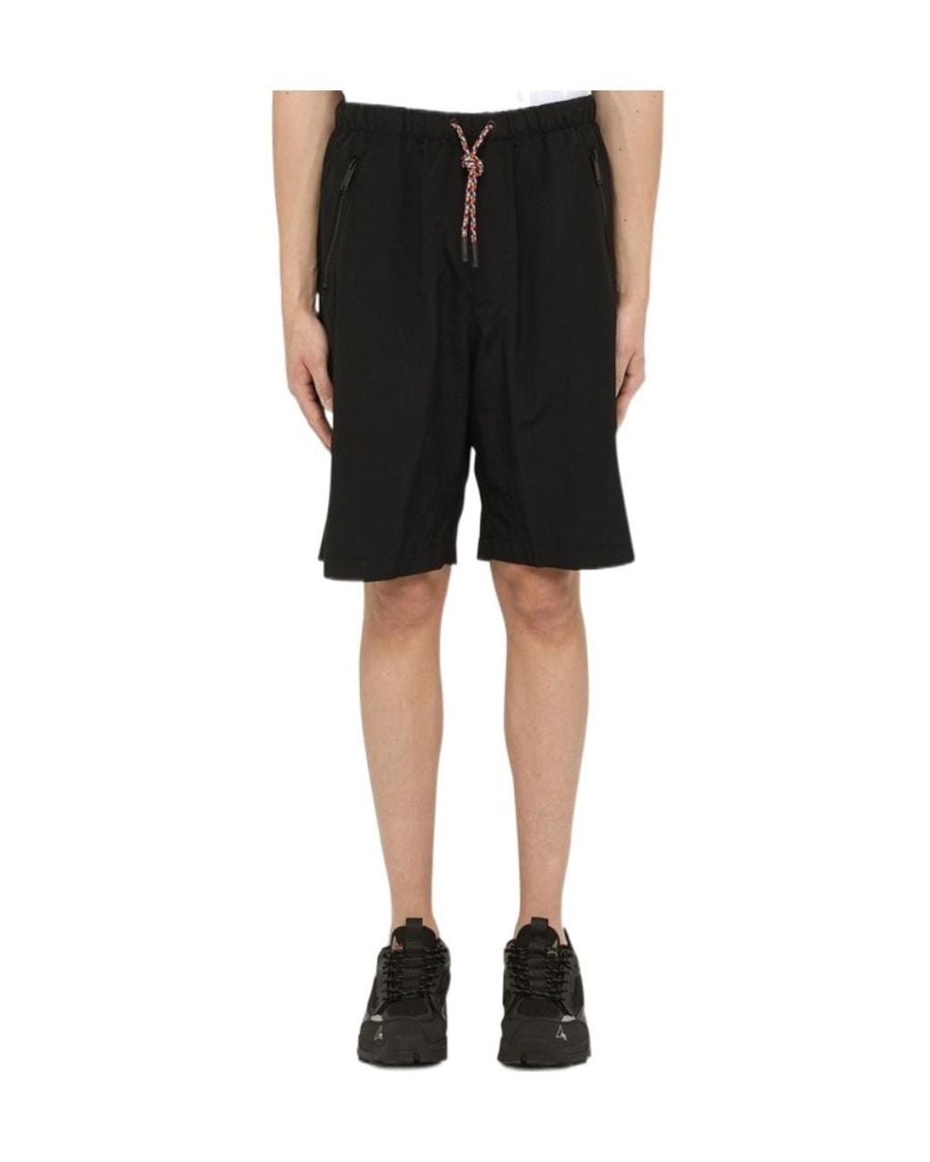 Marcelo Burlon Black County Of Milan Logo Embroidered Drawstring Track Shorts for men