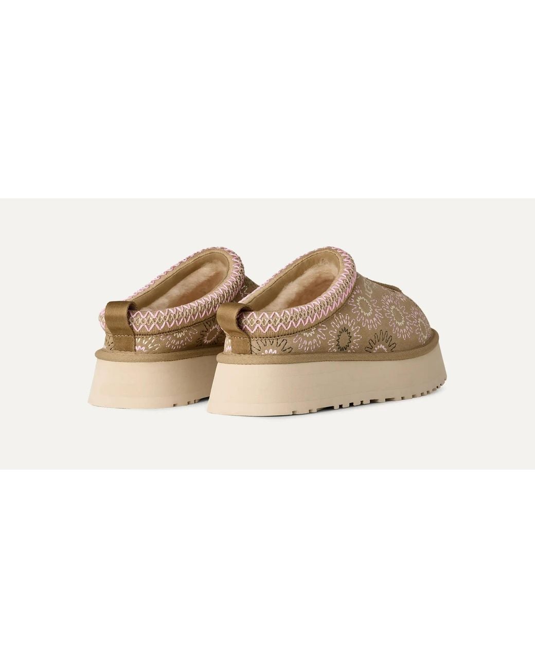 Ugg Brown Embroidered Platform Mules