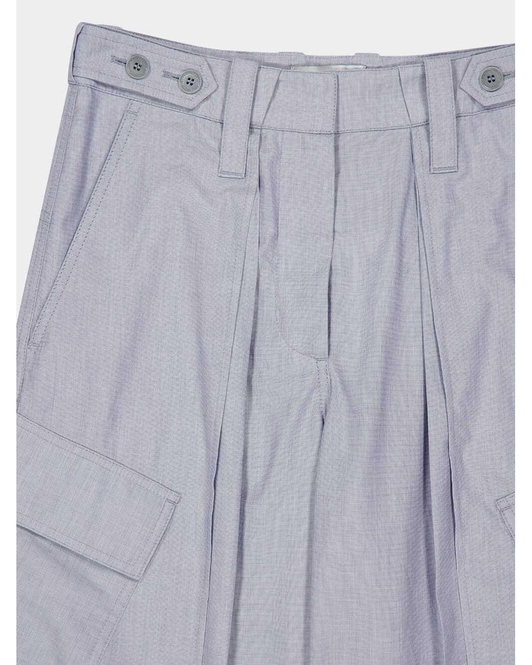 Stella McCartney Purple Layered Chambray Cargo Trousers
