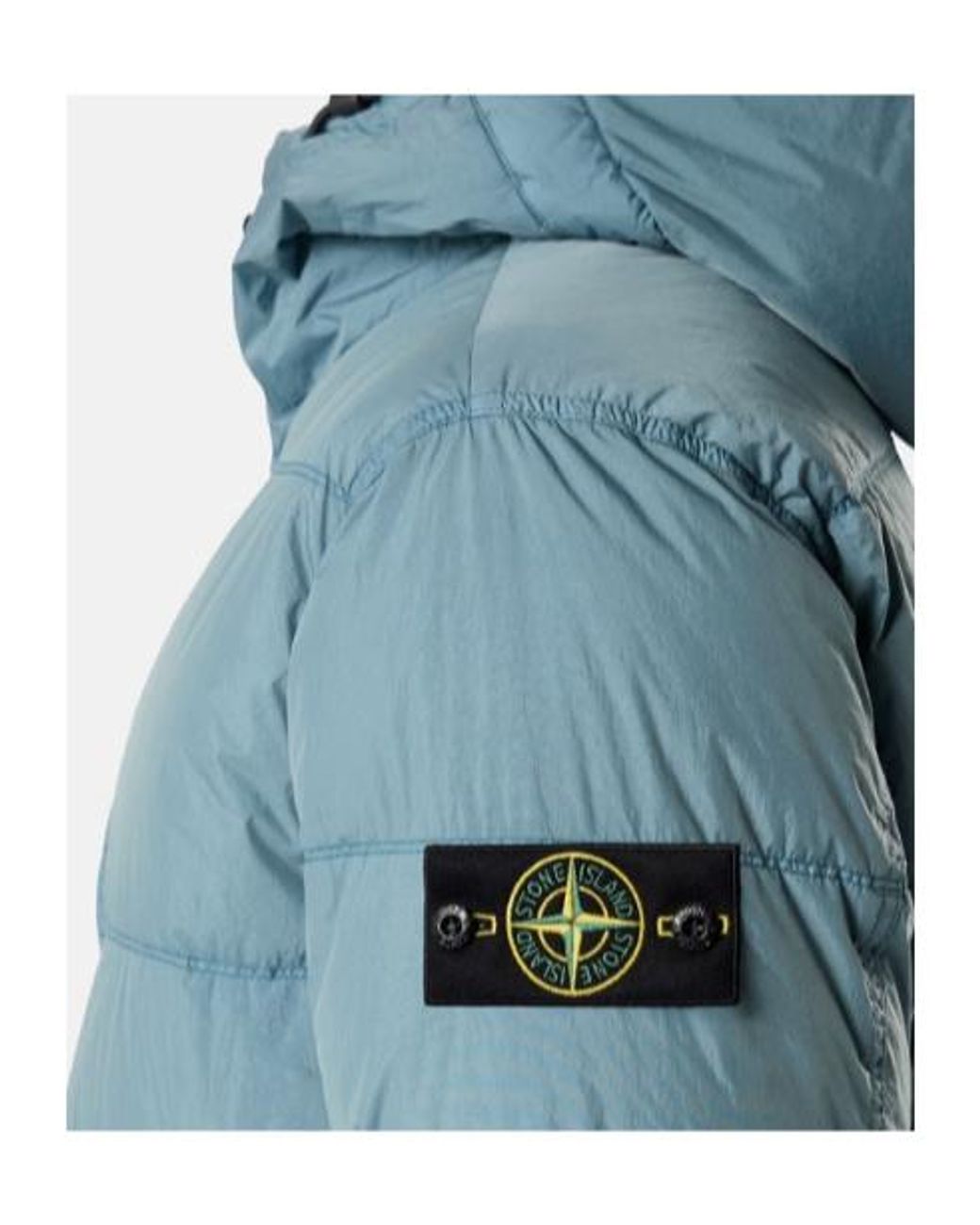 Stone Island Blue Compass-Badge High-Neck Jacket for men