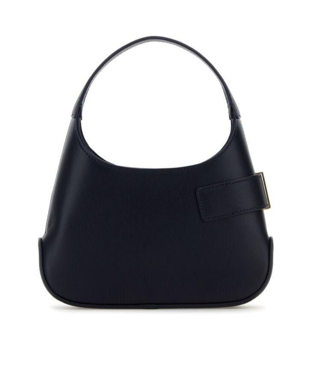 Ferragamo Blue Ferragamo Logo Plaque Gancini Buckled Hobo Bag