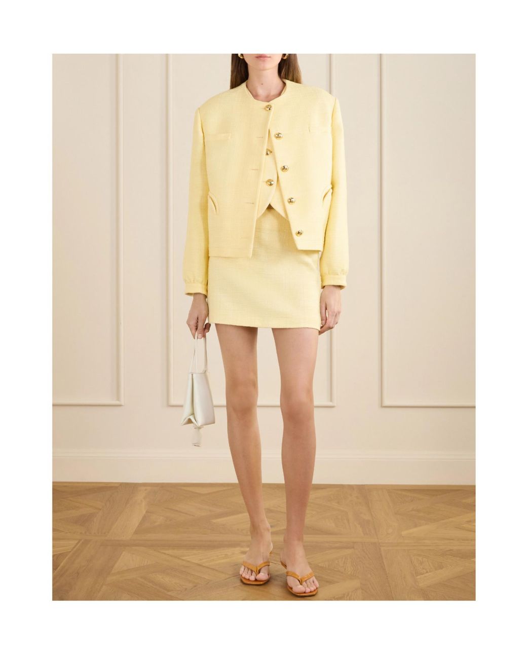Blazé Milano Natural Cotton Blend Mini Skirt