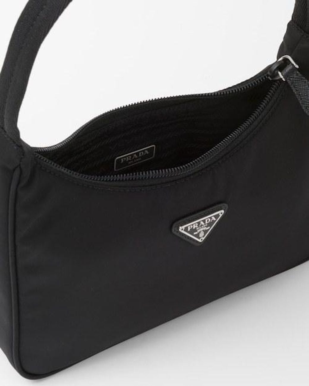 Prada Black Logo-Detail Shoulder Bag